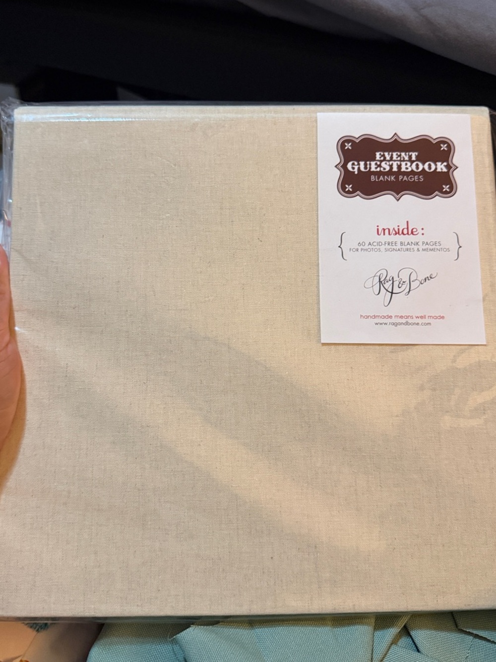 rag & bone Natural Canvas Event Guestbook 10x10 Linen Unlined